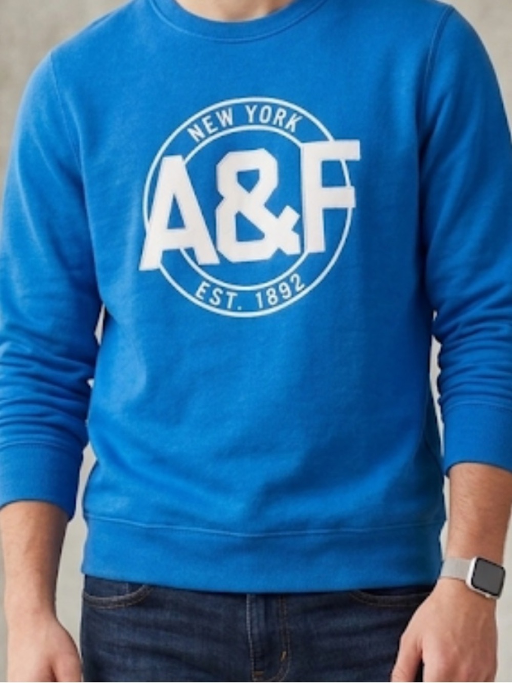 abercrombie kids royal blue A&F New York Logo Sweatshirt